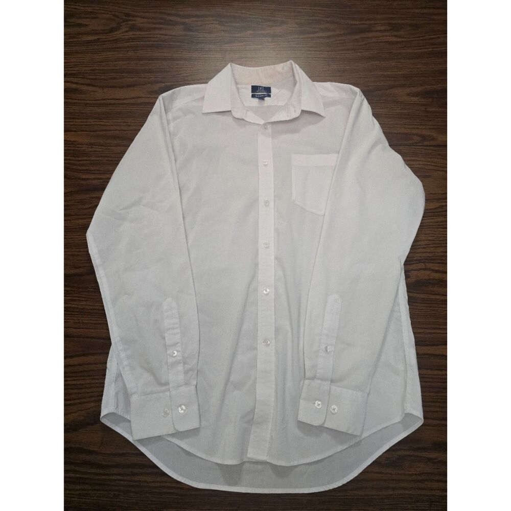 George Mens White Classic Fit Cotton Button Up Long Sleeve Shirt M 38-40
